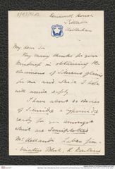 Nachlass Franz Steindachner, Brief und Abschrift vonFrancis Day an Franz Steindachner (15.07.1877), Inv.Nr. 97.02, Seite 1